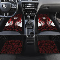 Counties Manukau 2026 Rugby Custom Car Mats NZ Maori Silver Fern LT14 Set 4pcs Red - Polynesian Pride