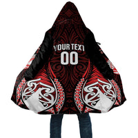 Counties Manukau 2026 Rugby Custom Cloak NZ Maori Silver Fern LT14 Unisex Red - Polynesian Pride