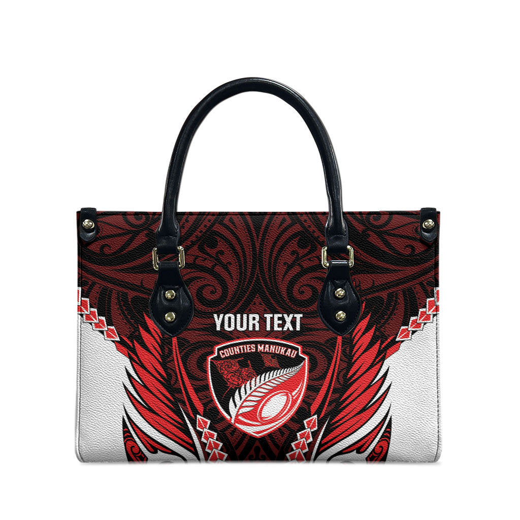 Counties Manukau 2026 Rugby Custom Leather Bag NZ Maori Silver Fern LT14 - Polynesian Pride