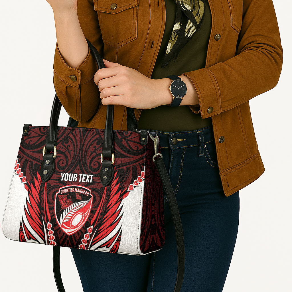 Counties Manukau 2026 Rugby Custom Leather Bag NZ Maori Silver Fern LT14 - Polynesian Pride