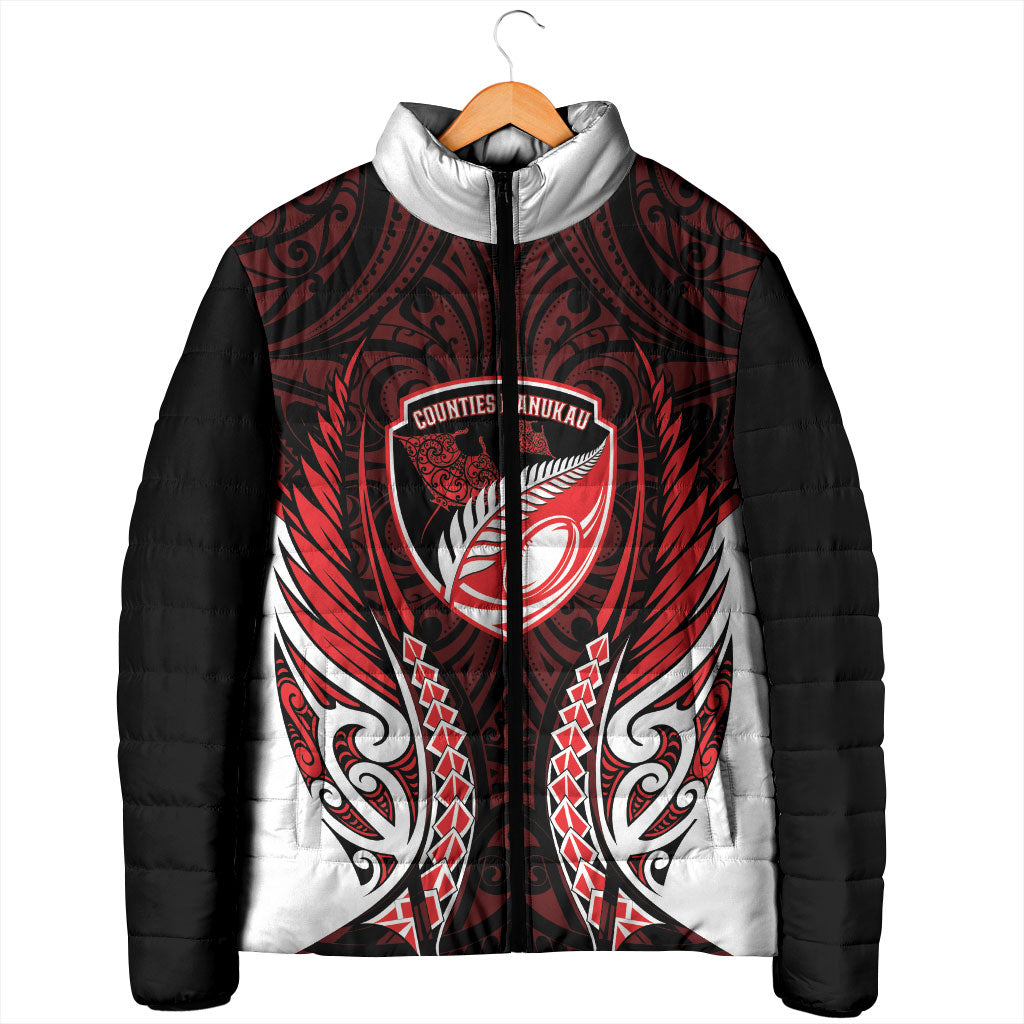 Counties Manukau 2026 Rugby Custom Padded Jacket NZ Maori Silver Fern LT14 - Polynesian Pride