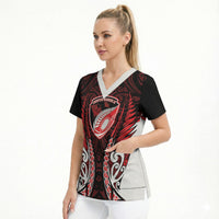 Counties Manukau 2026 Rugby Custom Scrub Top NZ Maori Silver Fern LT14 - Polynesian Pride