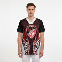 Counties Manukau 2026 Rugby Custom Scrub Top NZ Maori Silver Fern LT14 - Polynesian Pride