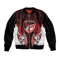Counties Manukau 2026 Rugby Custom Sleeve Zip Bomber Jacket NZ Maori Silver Fern LT14 Unisex Red - Polynesian Pride