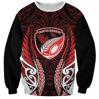 Counties Manukau 2026 Rugby Custom Sweatshirt NZ Maori Silver Fern LT14 Unisex Red - Polynesian Pride
