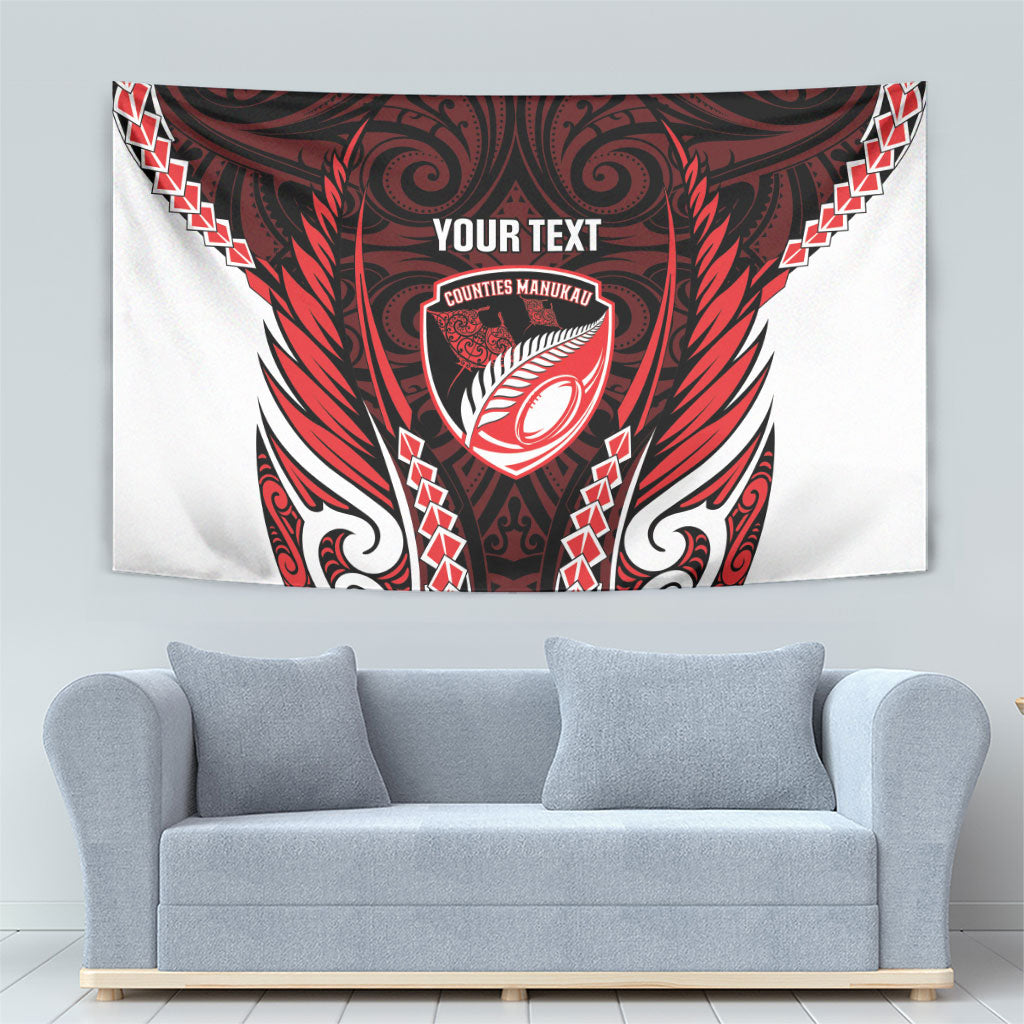 Counties Manukau 2026 Rugby Custom Tapestry NZ Maori Silver Fern LT14 - Polynesian Pride