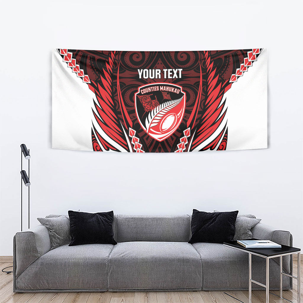 Counties Manukau 2026 Rugby Custom Tapestry NZ Maori Silver Fern LT14 - Polynesian Pride