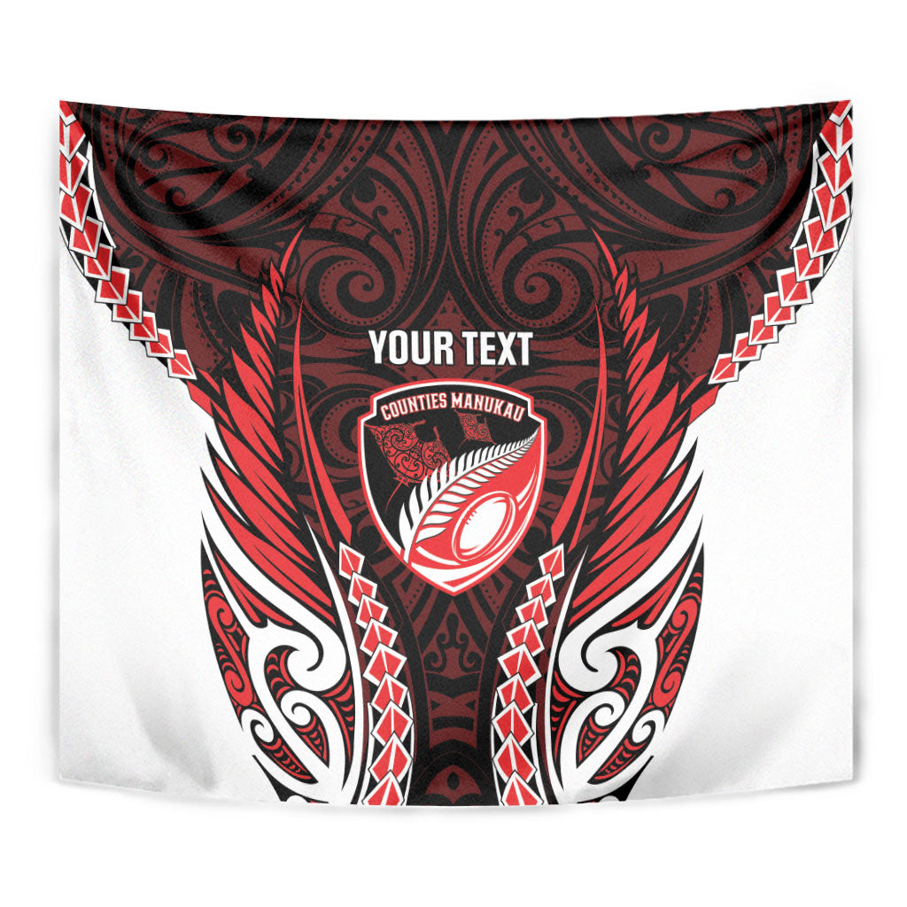 Counties Manukau 2026 Rugby Custom Tapestry NZ Maori Silver Fern LT14 - Polynesian Pride