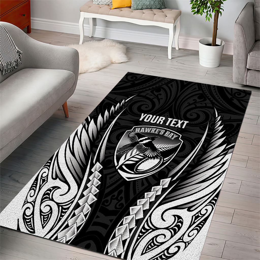 Hawke's Bay 2026 Rugby Custom Area Rug NZ Maori Silver Fern LT14 - Polynesian Pride