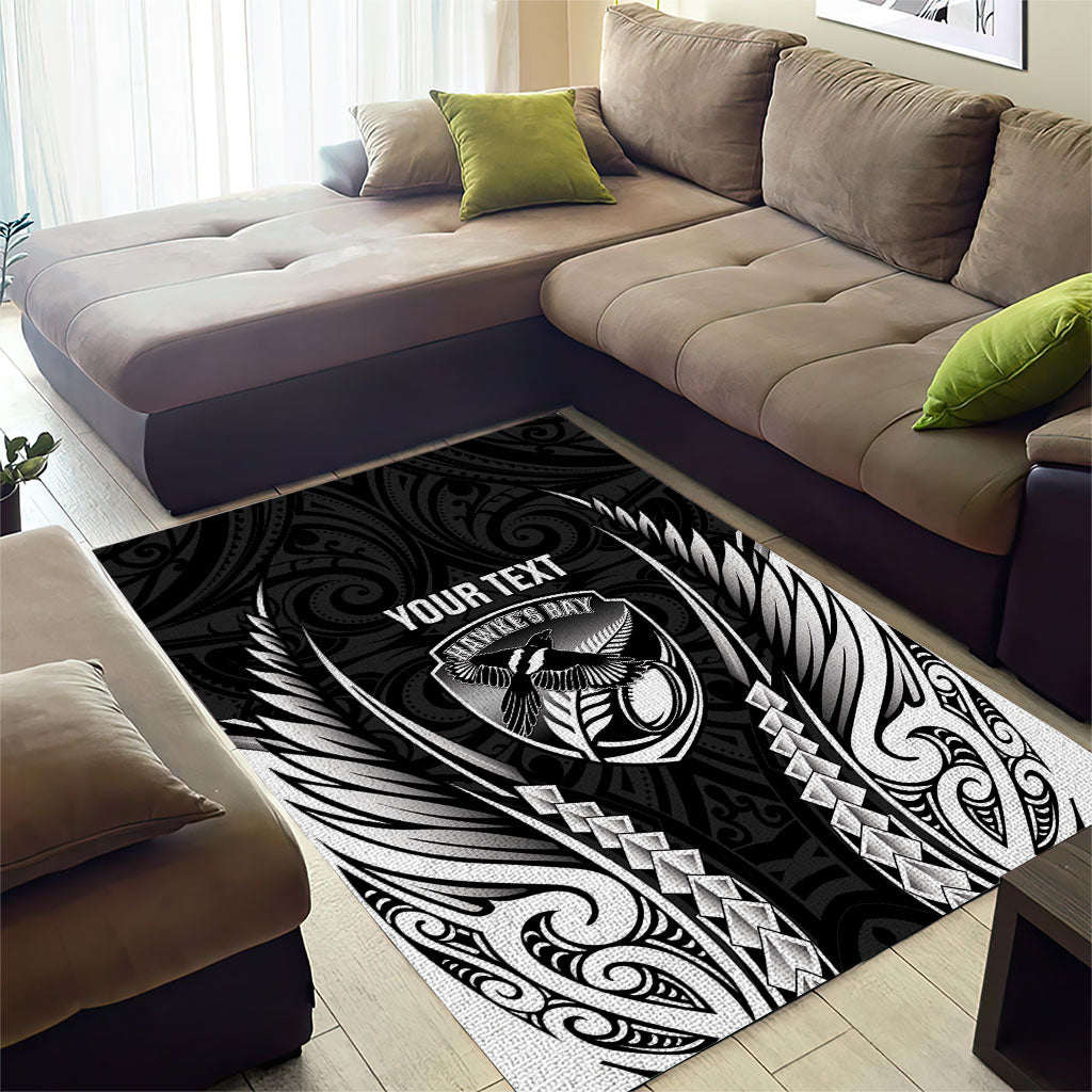 Hawke's Bay 2026 Rugby Custom Area Rug NZ Maori Silver Fern LT14 - Polynesian Pride