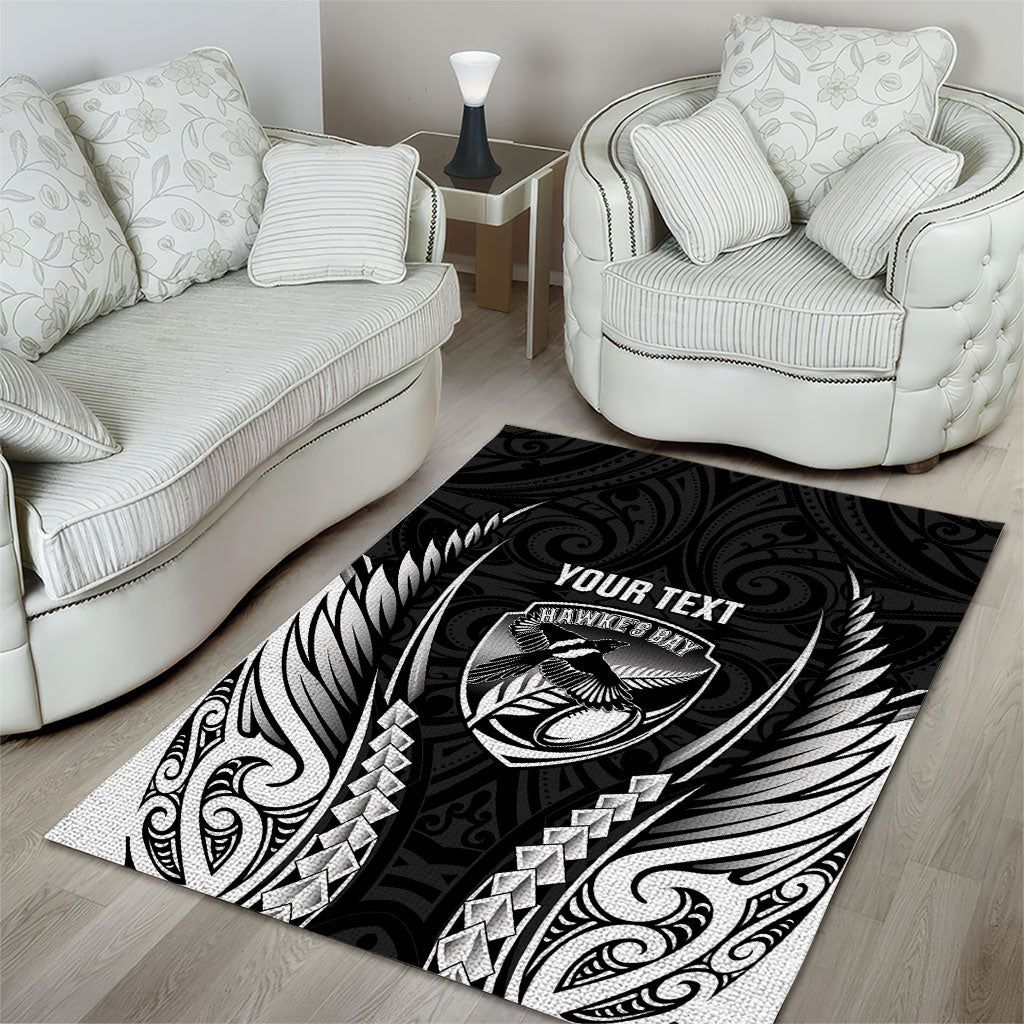Hawke's Bay 2026 Rugby Custom Area Rug NZ Maori Silver Fern LT14 - Polynesian Pride