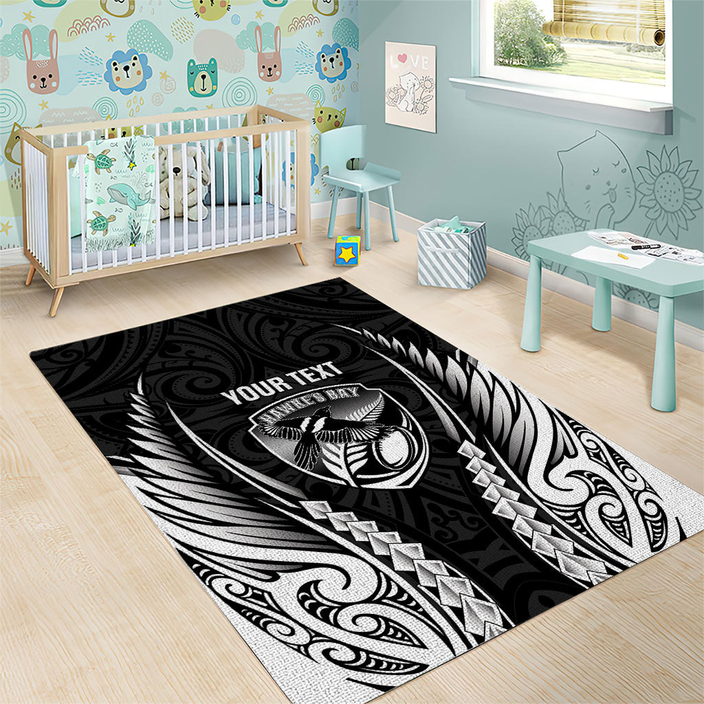Hawke's Bay 2026 Rugby Custom Area Rug NZ Maori Silver Fern LT14 - Polynesian Pride