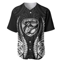 Hawke's Bay 2026 Rugby Custom Baseball Jersey NZ Maori Silver Fern LT14 Black - Polynesian Pride