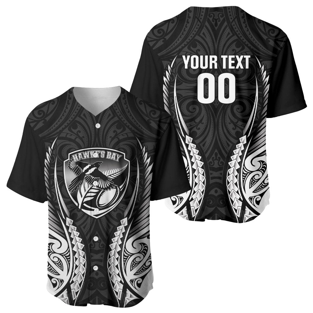 Hawke's Bay 2026 Rugby Custom Baseball Jersey NZ Maori Silver Fern LT14 - Polynesian Pride