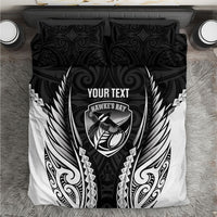 Hawke's Bay 2026 Rugby Custom Bedding Set NZ Maori Silver Fern LT14 Black - Polynesian Pride