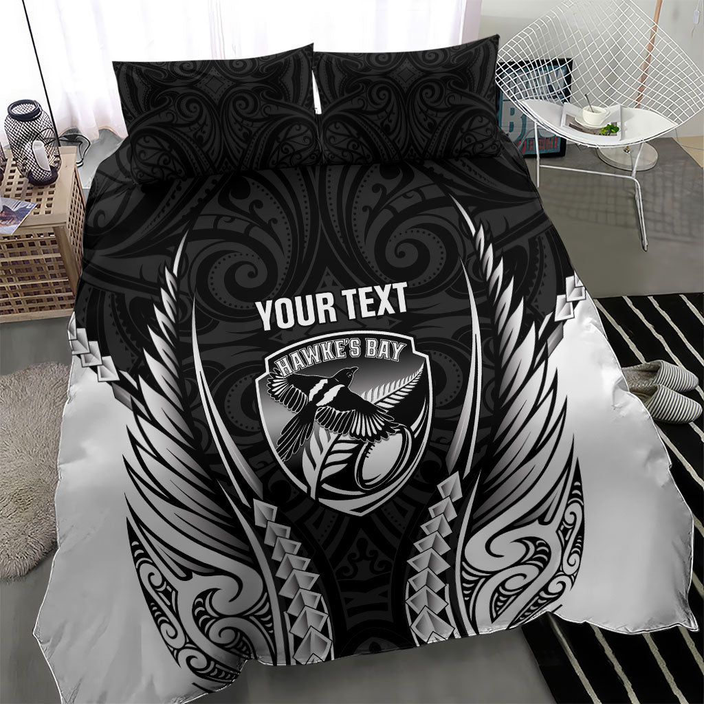 Hawke's Bay 2026 Rugby Custom Bedding Set NZ Maori Silver Fern LT14 - Polynesian Pride