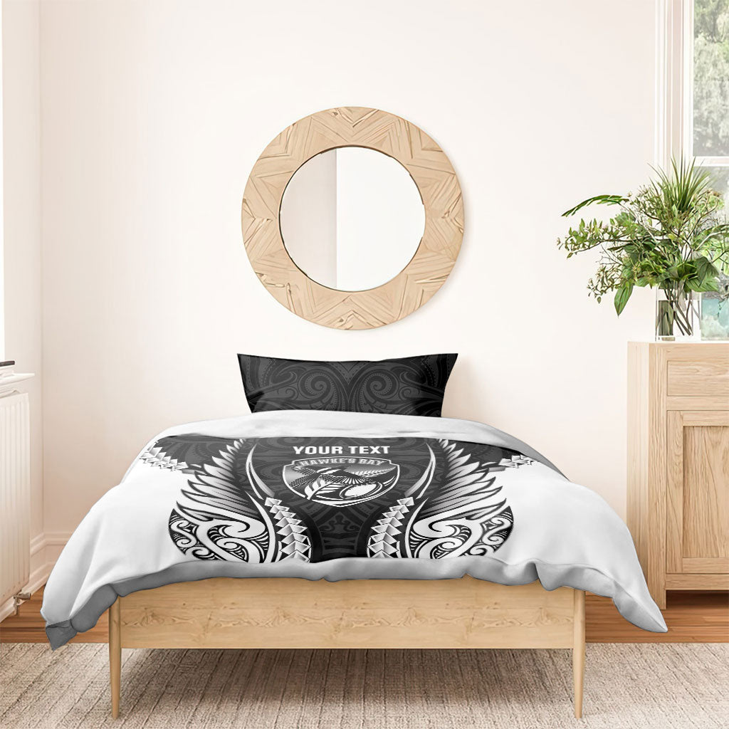 Hawke's Bay 2026 Rugby Custom Bedding Set NZ Maori Silver Fern LT14 - Polynesian Pride