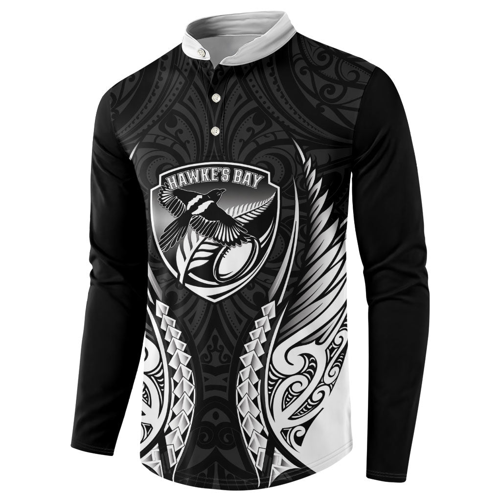 Hawke's Bay 2026 Rugby Custom Button Sweatshirt NZ Maori Silver Fern LT14 - Polynesian Pride