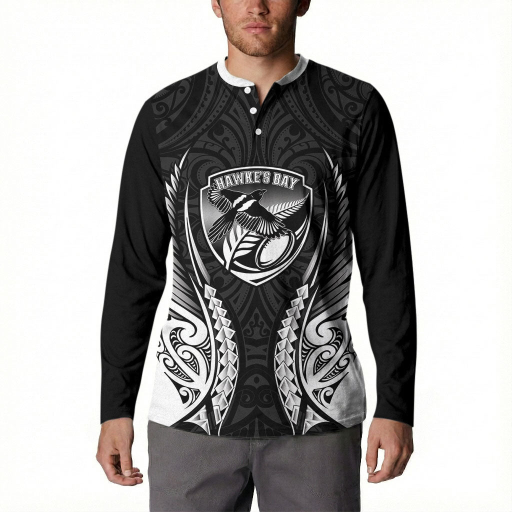 Hawke's Bay 2026 Rugby Custom Button Sweatshirt NZ Maori Silver Fern LT14 - Polynesian Pride
