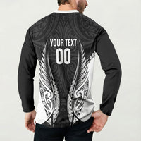 Hawke's Bay 2026 Rugby Custom Button Sweatshirt NZ Maori Silver Fern LT14 - Polynesian Pride