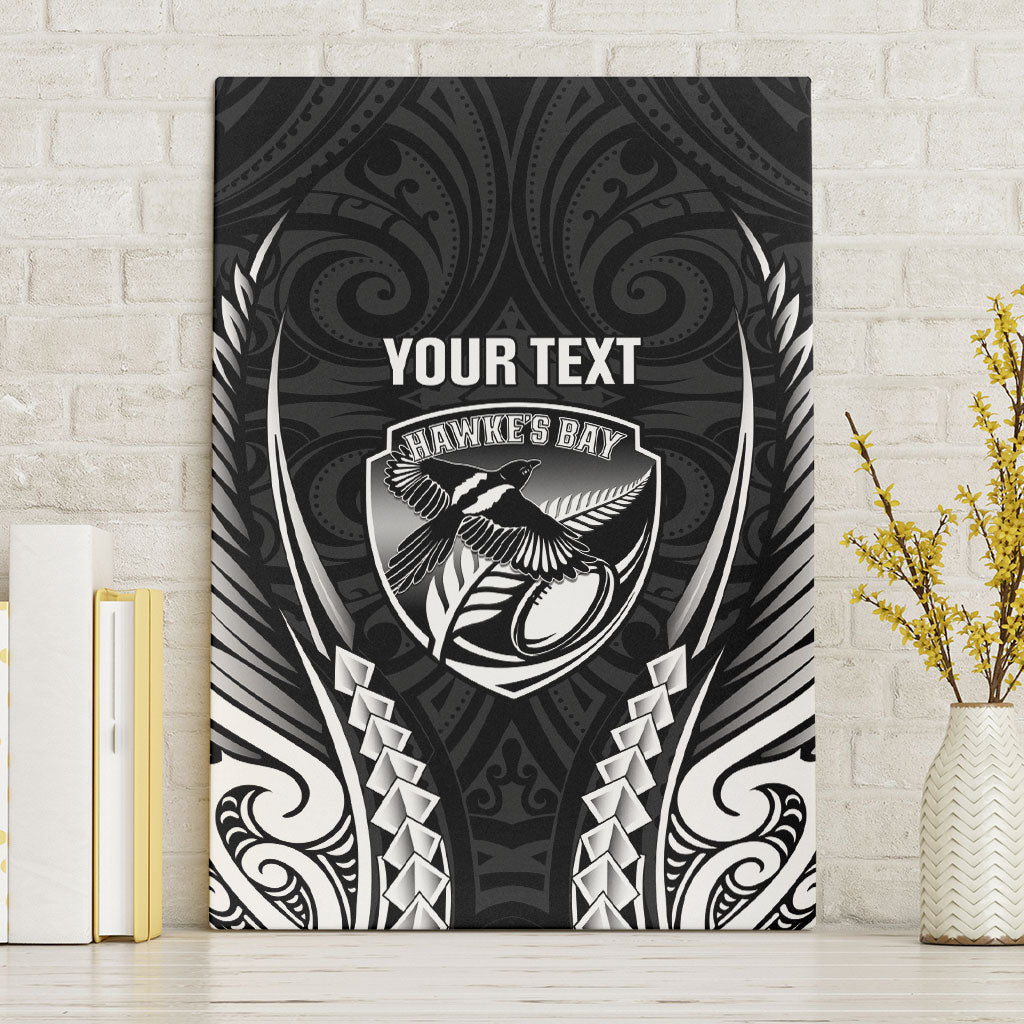 Hawke's Bay 2026 Rugby Custom Canvas Wall Art NZ Maori Silver Fern LT14 Without Frame Black - Polynesian Pride