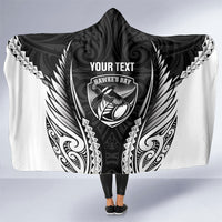 Hawke's Bay 2026 Rugby Custom Hooded Blanket NZ Maori Silver Fern LT14 One Size Black - Polynesian Pride