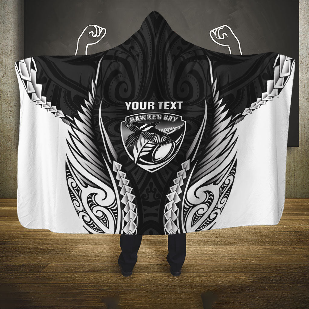 Hawke's Bay 2026 Rugby Custom Hooded Blanket NZ Maori Silver Fern LT14 - Polynesian Pride