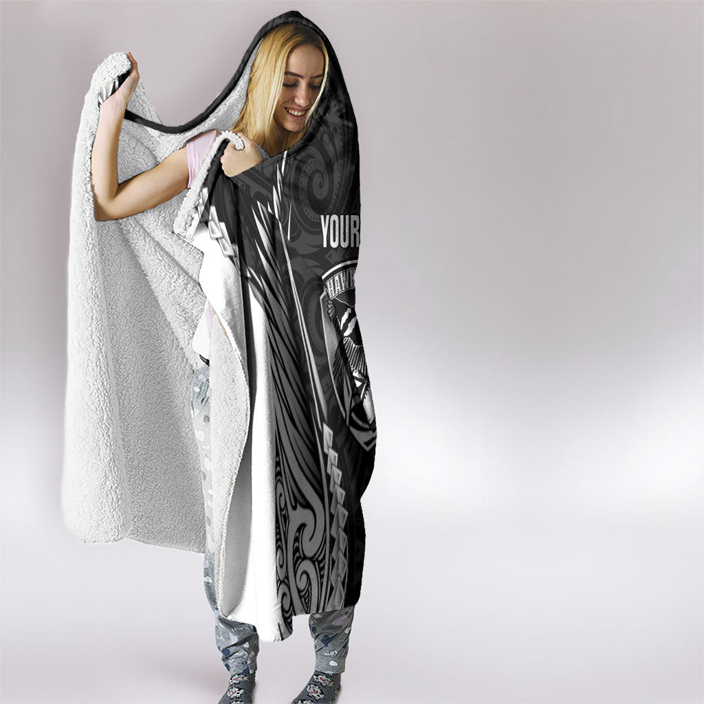 Hawke's Bay 2026 Rugby Custom Hooded Blanket NZ Maori Silver Fern LT14 - Polynesian Pride