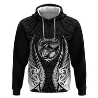 Hawke's Bay 2026 Rugby Custom Hoodie NZ Maori Silver Fern LT14 Pullover Hoodie Black - Polynesian Pride