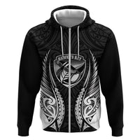 Hawke's Bay 2026 Rugby Custom Hoodie NZ Maori Silver Fern LT14 Zip Hoodie Black - Polynesian Pride