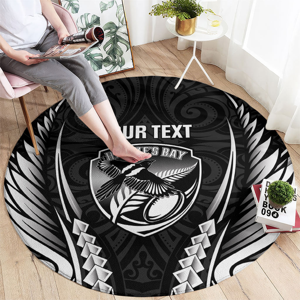 Hawke's Bay 2026 Rugby Custom Round Carpet NZ Maori Silver Fern LT14 - Polynesian Pride