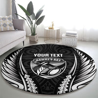 Hawke's Bay 2026 Rugby Custom Round Carpet NZ Maori Silver Fern LT14 - Polynesian Pride
