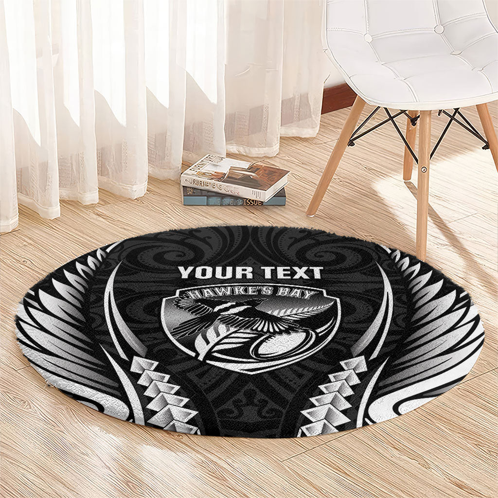 Hawke's Bay 2026 Rugby Custom Round Carpet NZ Maori Silver Fern LT14 - Polynesian Pride