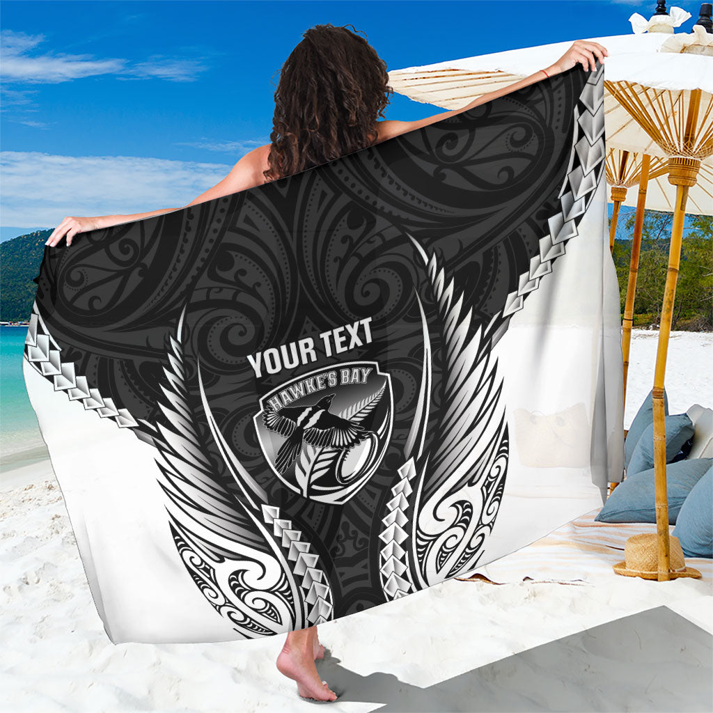Hawke's Bay 2026 Rugby Custom Sarong NZ Maori Silver Fern LT14 One Size 44 x 66 inches Black - Polynesian Pride