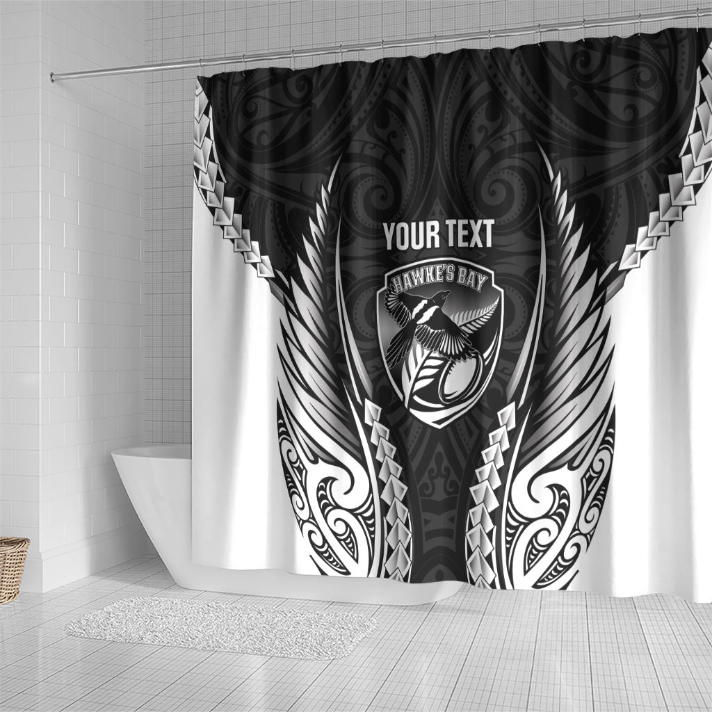 Hawke's Bay 2026 Rugby Custom Shower Curtain NZ Maori Silver Fern LT14 - Polynesian Pride