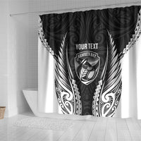 Hawke's Bay 2026 Rugby Custom Shower Curtain NZ Maori Silver Fern LT14 - Polynesian Pride