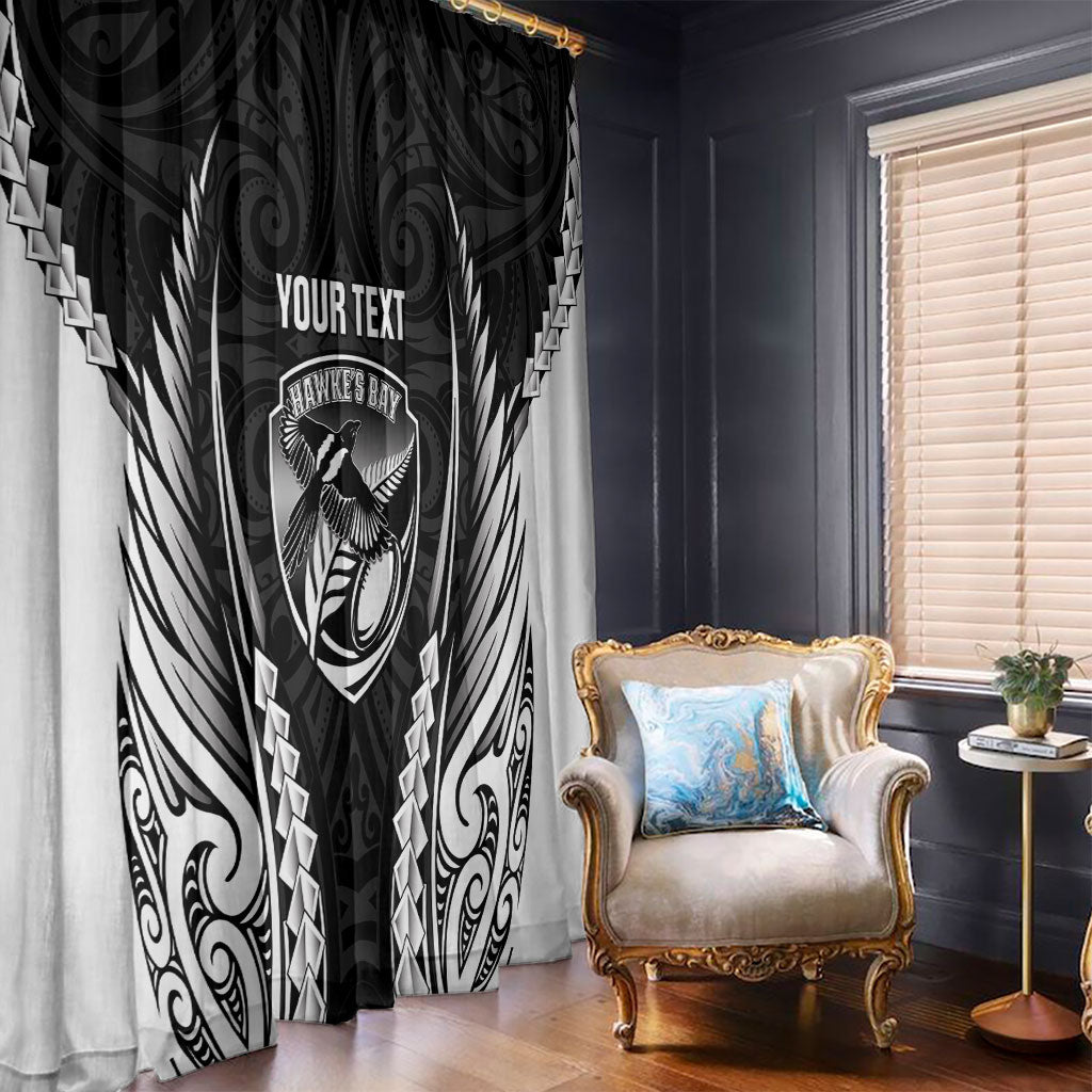 Hawke's Bay 2026 Rugby Custom Window Curtain NZ Maori Silver Fern LT14 - Polynesian Pride
