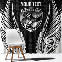 Hawke's Bay 2026 Rugby Custom Window Curtain NZ Maori Silver Fern LT14 - Polynesian Pride