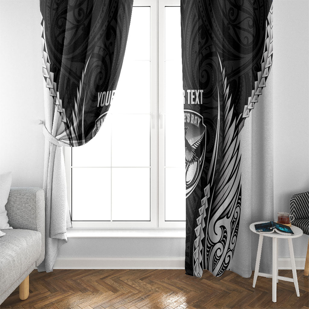 Hawke's Bay 2026 Rugby Custom Window Curtain NZ Maori Silver Fern LT14 - Polynesian Pride
