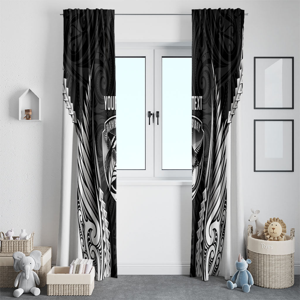 Hawke's Bay 2026 Rugby Custom Window Curtain NZ Maori Silver Fern LT14 - Polynesian Pride