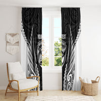 Hawke's Bay 2026 Rugby Custom Window Curtain NZ Maori Silver Fern LT14 - Polynesian Pride