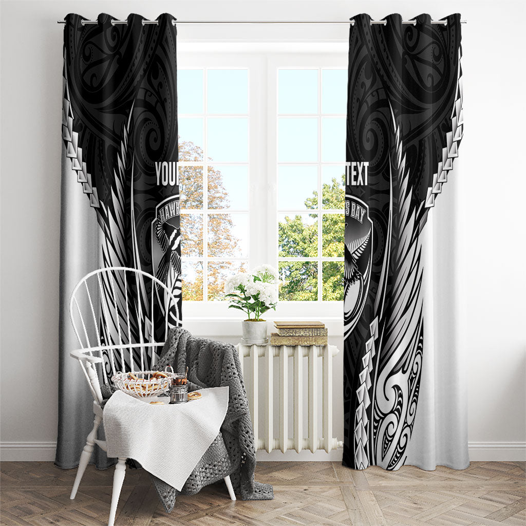 Hawke's Bay 2026 Rugby Custom Window Curtain NZ Maori Silver Fern LT14 - Polynesian Pride