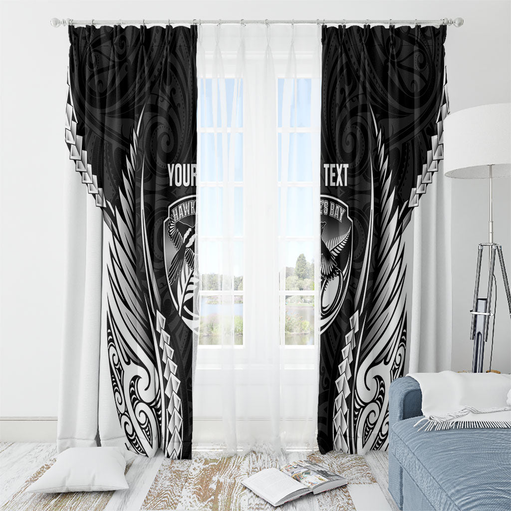 Hawke's Bay 2026 Rugby Custom Window Curtain NZ Maori Silver Fern LT14 - Polynesian Pride