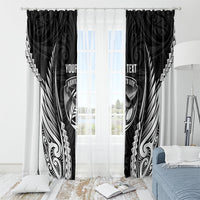 Hawke's Bay 2026 Rugby Custom Window Curtain NZ Maori Silver Fern LT14 - Polynesian Pride