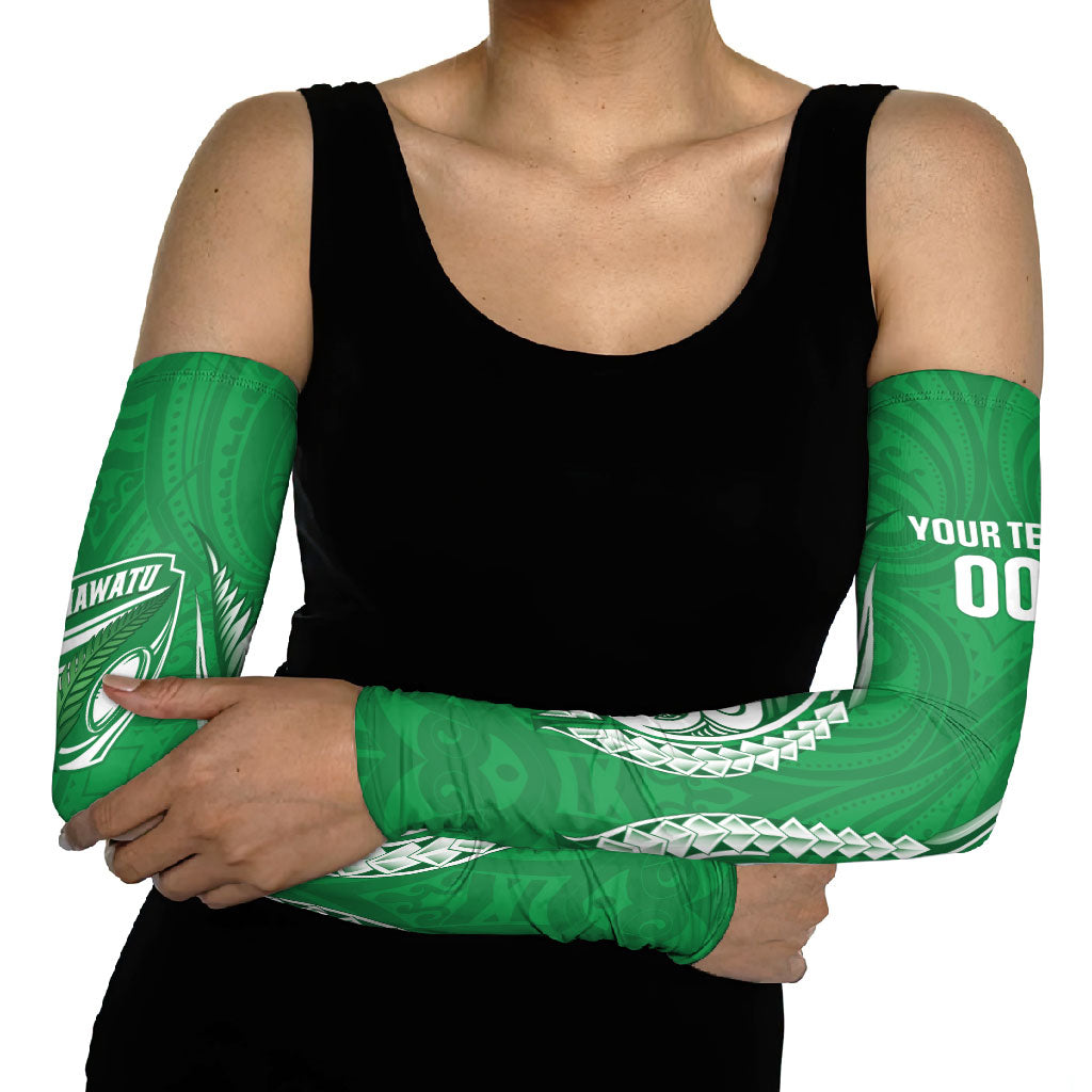 Manawatu 2026 Rugby Custom Arm Sleeves NZ Maori Silver Fern LT14 - Polynesian Pride