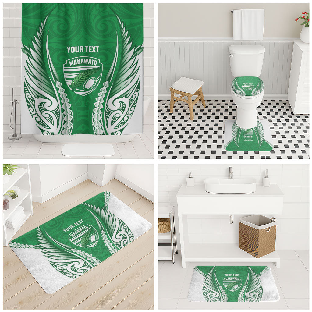 Manawatu 2026 Rugby Custom Bathroom Set NZ Maori Silver Fern LT14 - Polynesian Pride