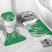 Manawatu 2026 Rugby Custom Bathroom Set NZ Maori Silver Fern LT14 Mat Set Only (3 pcs) One Size Green - Polynesian Pride