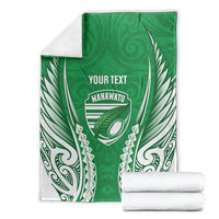 Manawatu 2026 Rugby Custom Blanket NZ Maori Silver Fern LT14 - Polynesian Pride