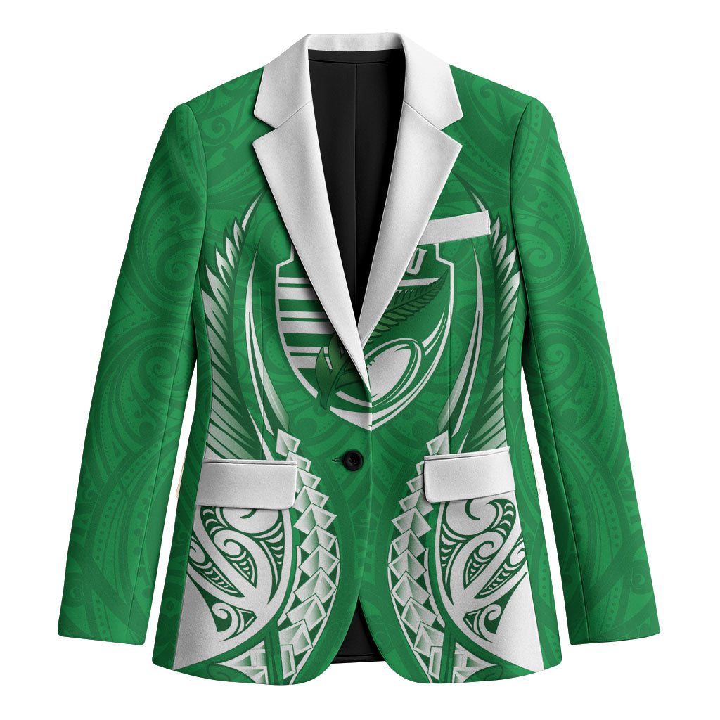 Manawatu 2026 Rugby Custom Blazer NZ Maori Silver Fern LT14 Unisex Green - Polynesian Pride