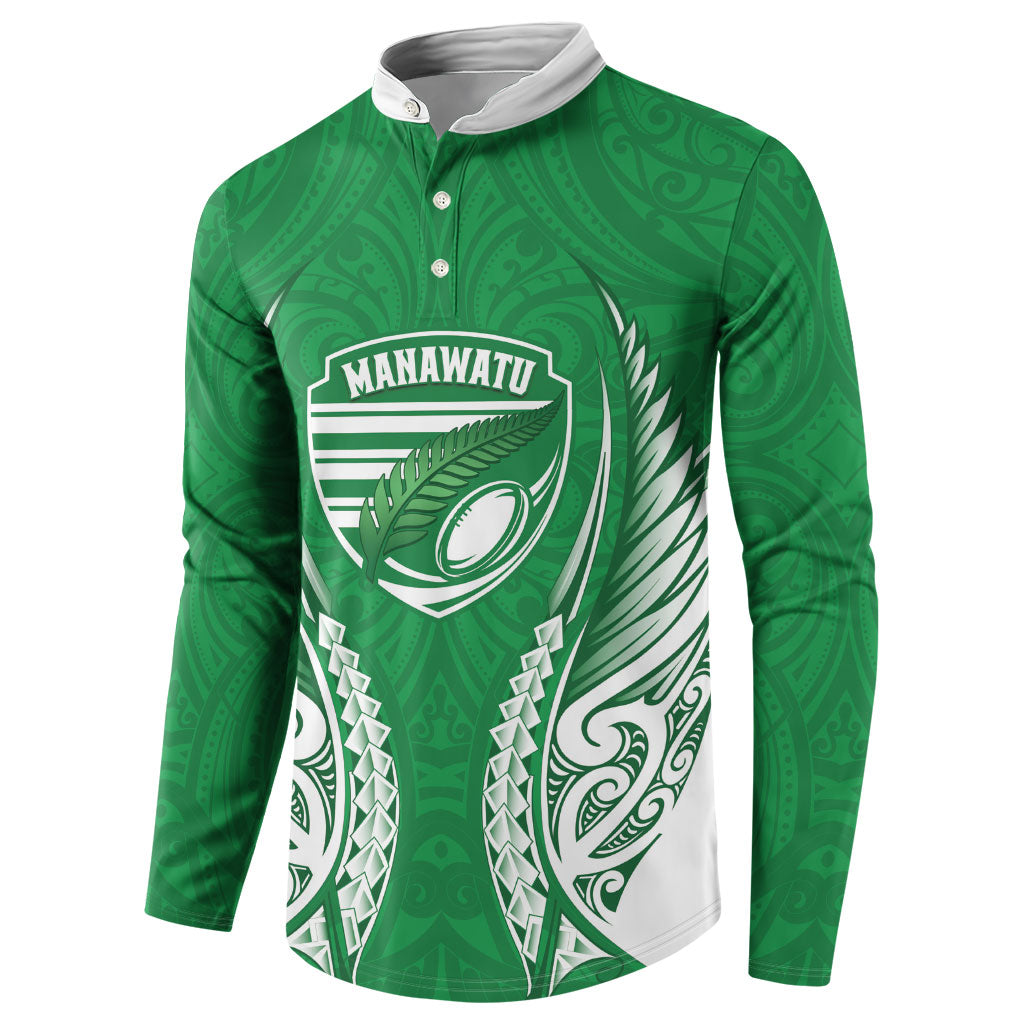 Manawatu 2026 Rugby Custom Button Sweatshirt NZ Maori Silver Fern LT14 - Polynesian Pride